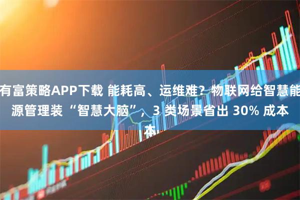 有富策略APP下载 能耗高、运维难？物联网给智慧能源管理装 “智慧大脑”，3 类场景省出 30% 成本