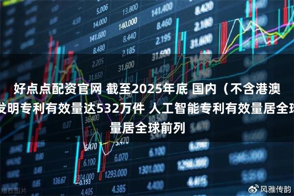 好点点配资官网 截至2025年底 国内（不含港澳台）发明专利有效量达532万件 人工智能专利有效量居全球前列